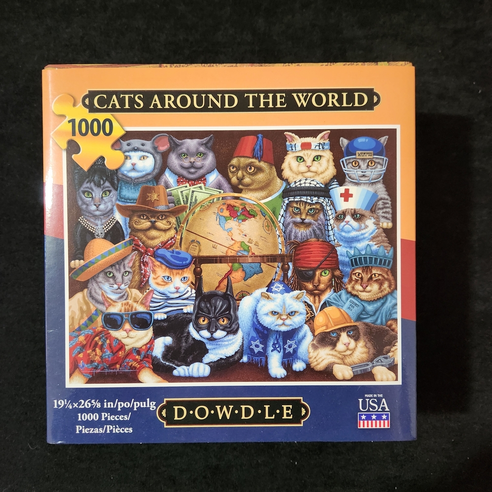 Dowdle Folkart Cats Around the World 1000 piece Jigsaw Puzzle